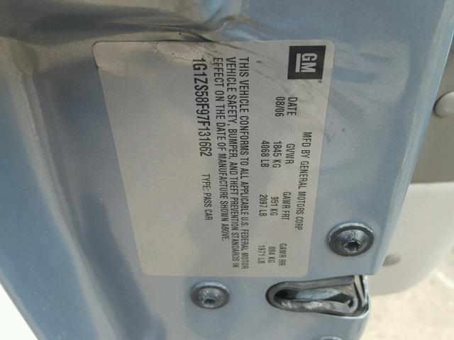 1G1ZS58F97F131662 - 2007 CHEVROLET MALIBU LS BLUE photo 10