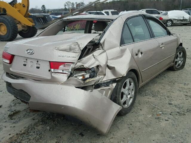 5NPEU46C56H072200 - 2006 HYUNDAI SONATA GLS TAN photo 4