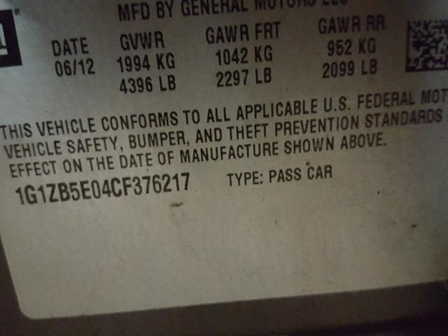 1G1ZB5E04CF376217 - 2012 CHEVROLET MALIBU LS იასამნისფერი ფოტო 10