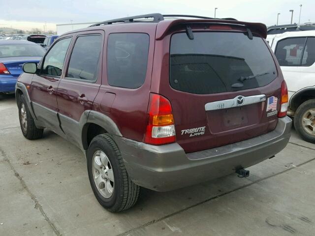 4F2CZ04113KM23328 - 2003 MAZDA TRIBUTE LX MAROON photo 3