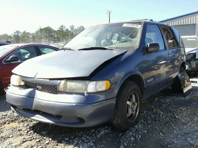 4N2DN111XVD834564 - 1997 NISSAN QUEST XE BLUE photo 2