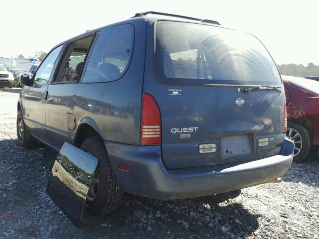 4N2DN111XVD834564 - 1997 NISSAN QUEST XE BLUE photo 3