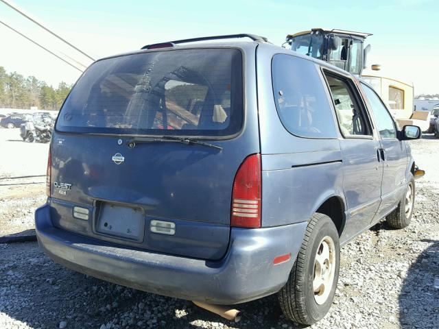 4N2DN111XVD834564 - 1997 NISSAN QUEST XE BLUE photo 4