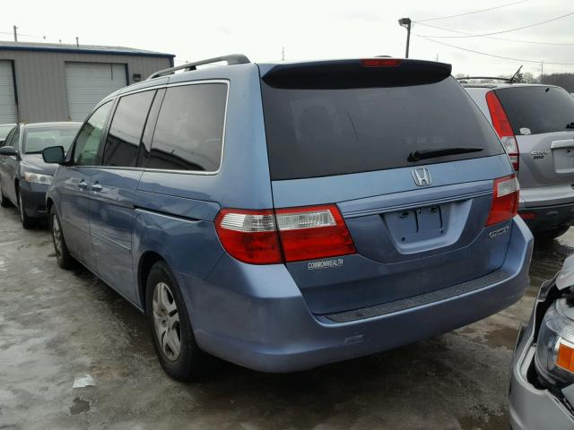 5FNRL38465B115248 - 2005 HONDA ODYSSEY EX BLUE photo 3