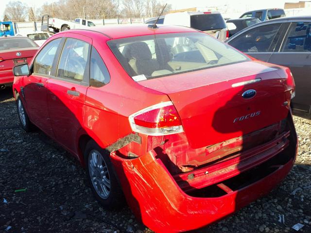 1FAHP35N18W265738 - 2008 FORD FOCUS SE RED photo 3