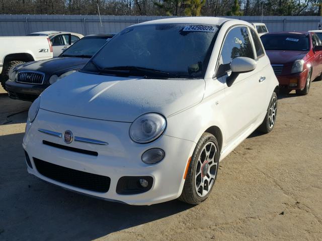 3C3CFFBR6CT328500 - 2012 FIAT 500 SPORT WHITE photo 2