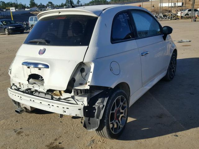 3C3CFFBR6CT328500 - 2012 FIAT 500 SPORT WHITE photo 4