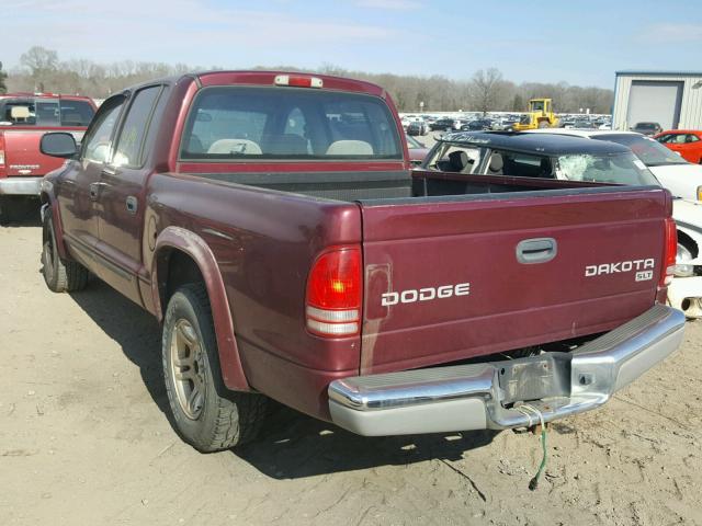 1D7HL48N73S323168 - 2003 DODGE DAKOTA QUA RED photo 3