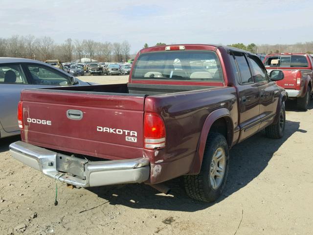 1D7HL48N73S323168 - 2003 DODGE DAKOTA QUA RED photo 4