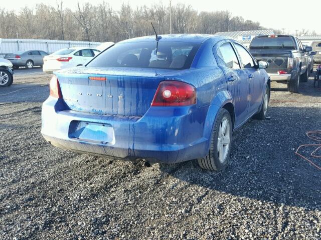 1C3CDZAB4DN536873 - 2013 DODGE AVENGER SE BLUE photo 4