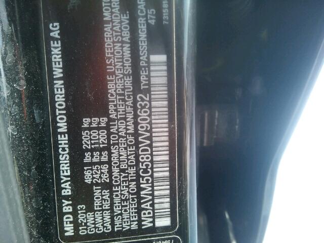 WBAVM5C58DVV90632 - 2013 BMW X1 XDRIVE3 BLACK photo 10