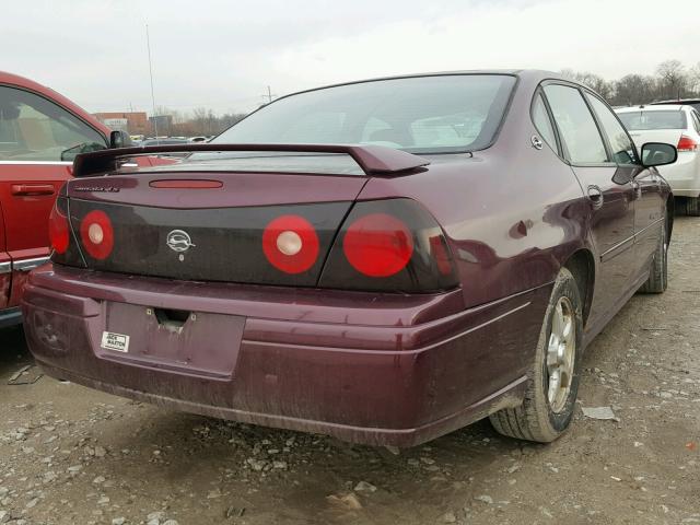 2G1WH52K249415212 - 2004 CHEVROLET IMPALA LS BURGUNDY photo 4