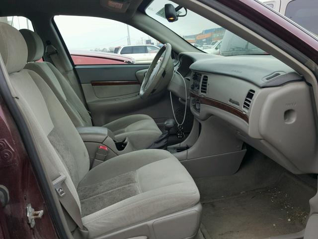 2G1WH52K249415212 - 2004 CHEVROLET IMPALA LS BURGUNDY photo 5