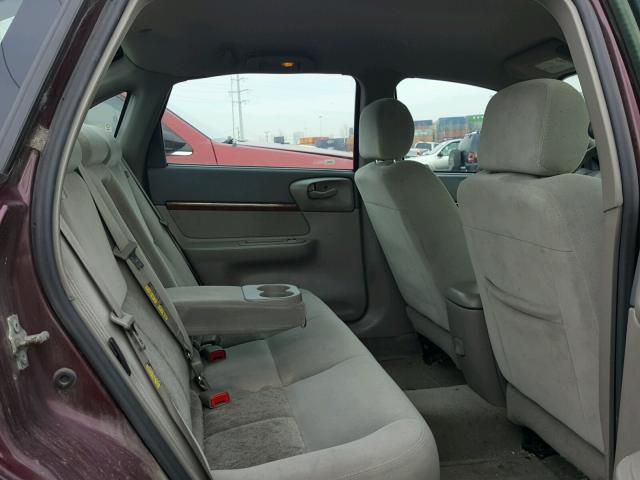 2G1WH52K249415212 - 2004 CHEVROLET IMPALA LS BURGUNDY photo 6