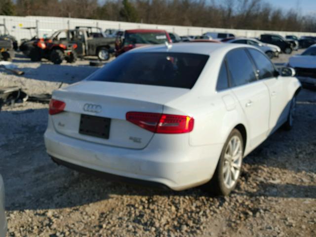 WAUFFAFL1DN018397 - 2013 AUDI A4 PREMIUM WHITE photo 4