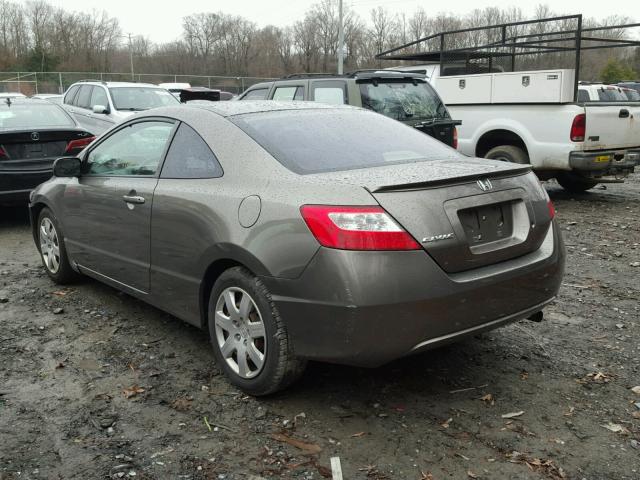 2HGFG12648H522412 - 2008 HONDA CIVIC LX CHARCOAL photo 3