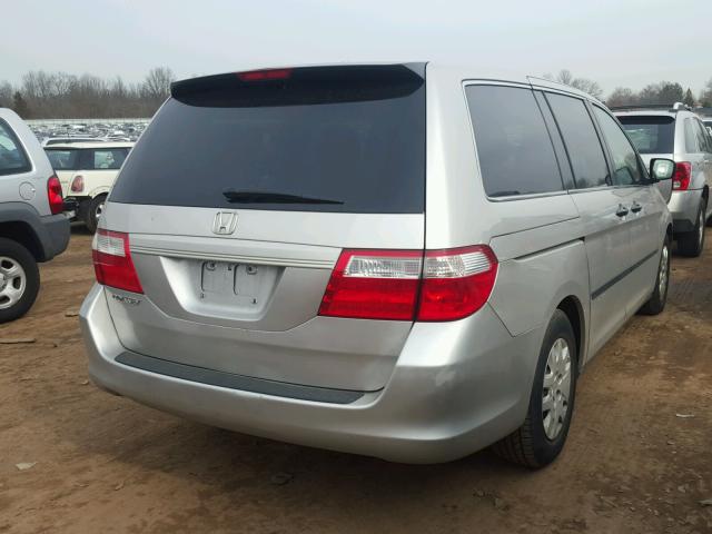 5FNRL38256B110378 - 2006 HONDA ODYSSEY LX SILVER photo 4