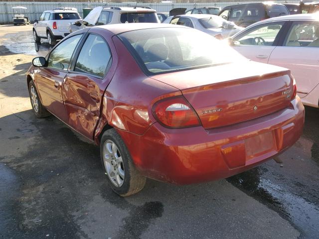 1B3ES56C85D177895 - 2005 DODGE NEON SXT RED photo 3