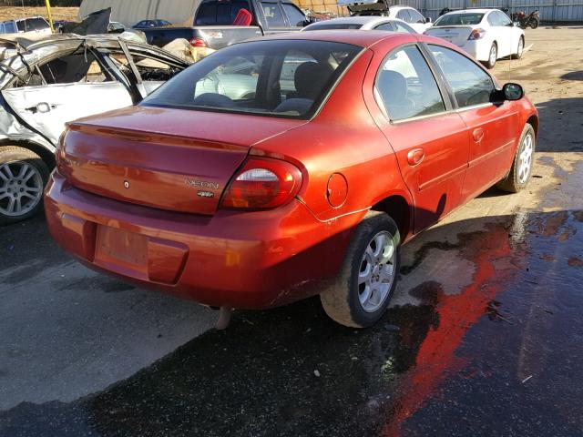 1B3ES56C85D177895 - 2005 DODGE NEON SXT RED photo 4