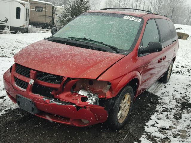 2B8GP443X1R346422 - 2001 DODGE GRAND CARA RED photo 2