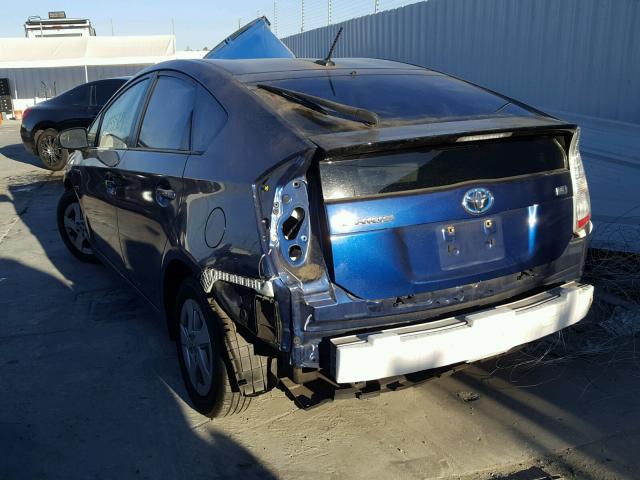 JTDKN3DU3B0267354 - 2011 TOYOTA PRIUS BLUE photo 3