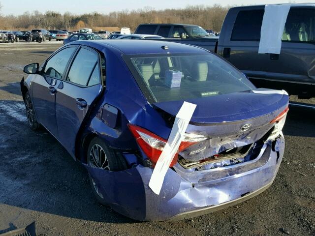 2T1BURHE9GC726988 - 2016 TOYOTA COROLLA L BLUE photo 3