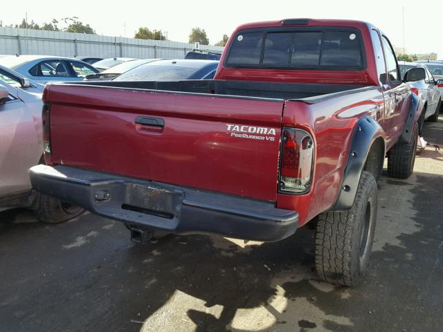 4TASN92N5XZ471716 - 1999 TOYOTA TACOMA XTR MAROON photo 4