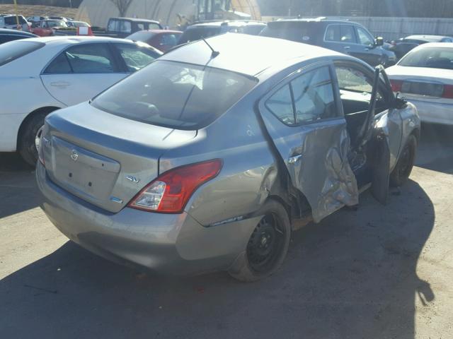 3N1CN7AP9CL829436 - 2012 NISSAN VERSA S GRAY photo 4