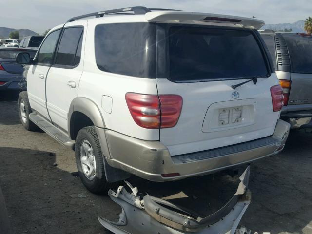 5TDZT34A02S079169 - 2002 TOYOTA SEQUOIA SR WHITE photo 3