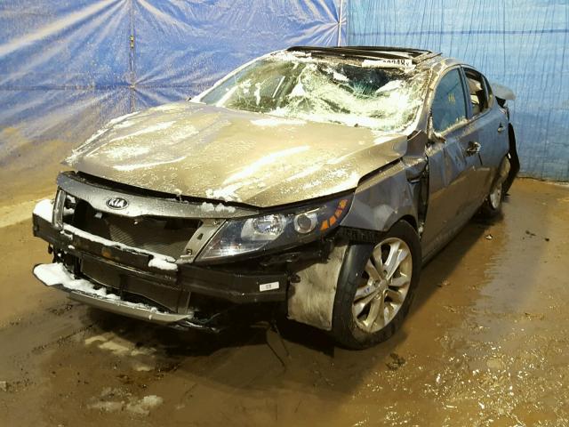 5XXGN4A77DG214409 - 2013 KIA OPTIMA EX GRAY photo 2