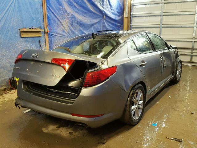 5XXGN4A77DG214409 - 2013 KIA OPTIMA EX GRAY photo 4