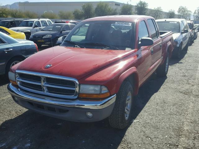 1D7HL48N04S750354 - 2004 DODGE DAKOTA QUA RED photo 2