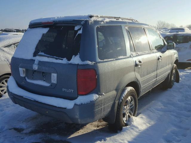 2HKYF18605H531256 - 2005 HONDA PILOT EXL BLUE photo 4