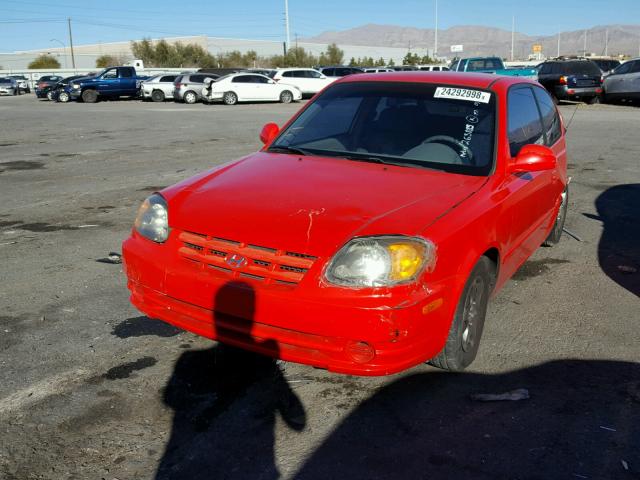 KMHCG35C53U261128 - 2003 HYUNDAI ACCENT GL RED photo 2