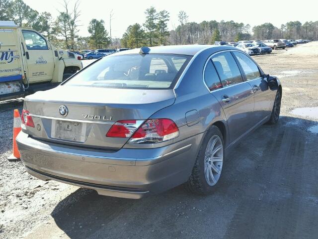 WBAHN835X6DT62975 - 2006 BMW 750 LI GRAY photo 4