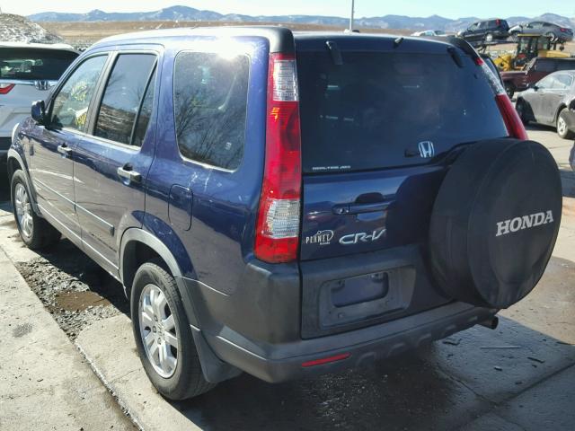 JHLRD78875C030717 - 2005 HONDA CR-V EX BLUE photo 3