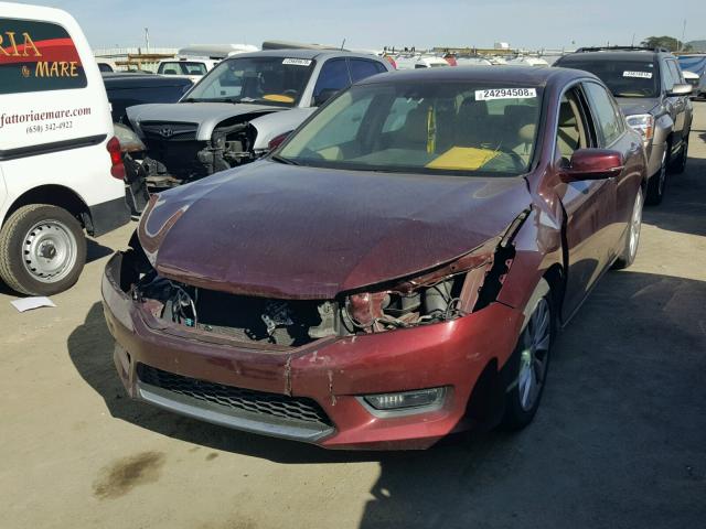 1HGCR2F88EA095910 - 2014 HONDA ACCORD EXL MAROON photo 2