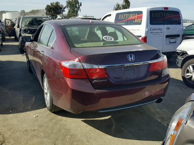 1HGCR2F88EA095910 - 2014 HONDA ACCORD EXL MAROON photo 3