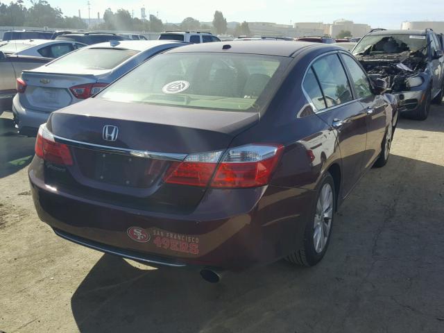 1HGCR2F88EA095910 - 2014 HONDA ACCORD EXL MAROON photo 4