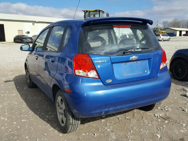 KL1TD66637B691384 - 2007 CHEVROLET AVEO BASE BLUE photo 3
