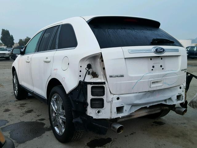 2FMDK4KC3DBB58861 - 2013 FORD EDGE LIMIT WHITE photo 3