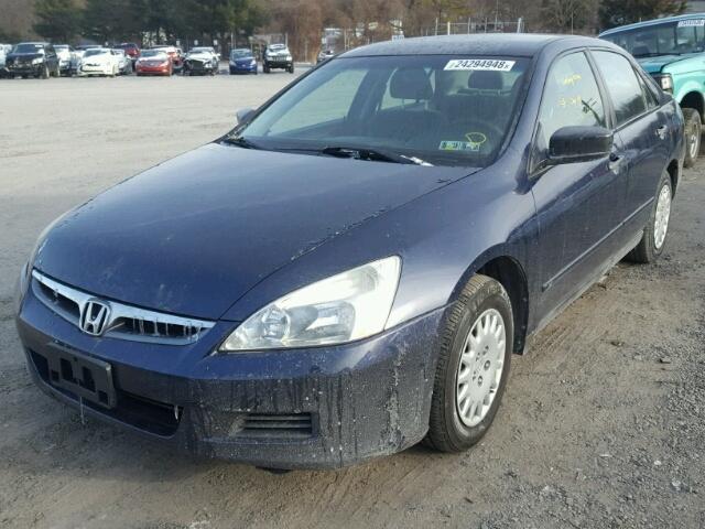 1HGCM56137A226280 - 2007 HONDA ACCORD VAL BLUE photo 2