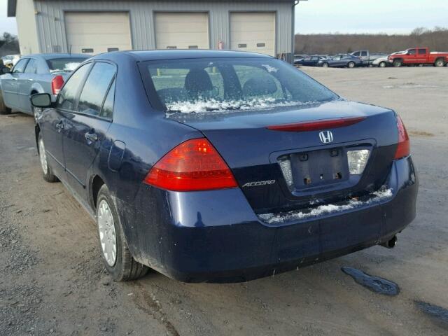 1HGCM56137A226280 - 2007 HONDA ACCORD VAL BLUE photo 3