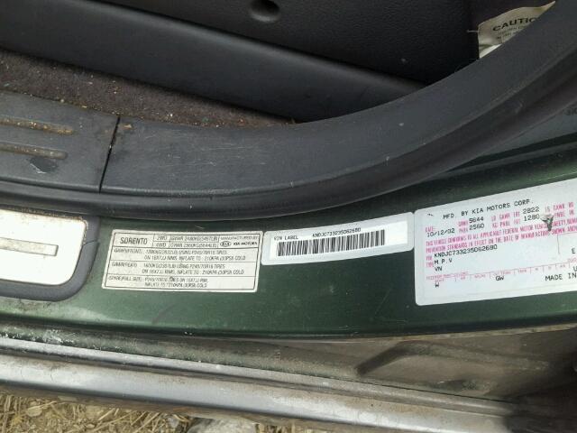 KNDJC733235062680 - 2003 KIA SORENTO EX TEAL photo 10