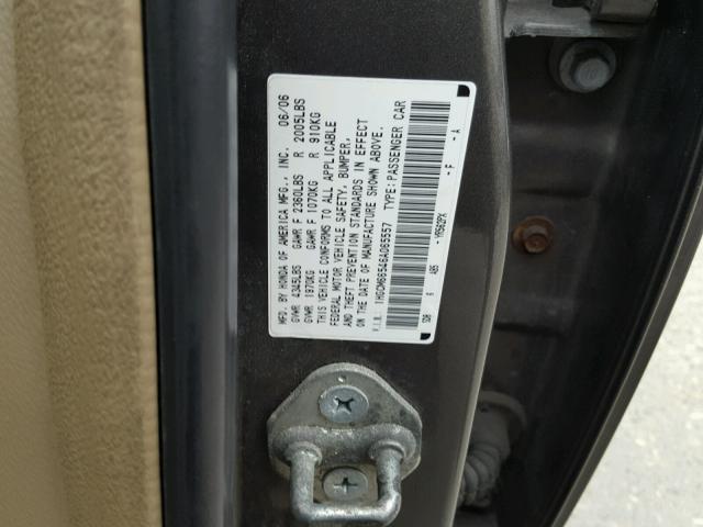 1HGCM66546A065557 - 2006 HONDA ACCORD EX GRAY photo 10