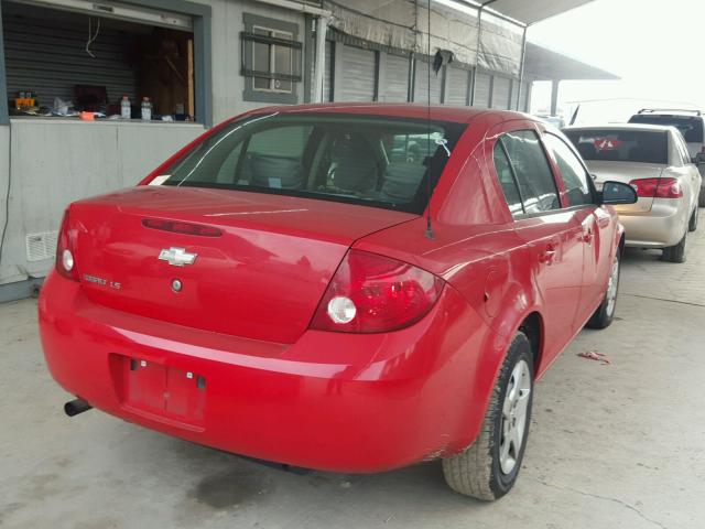 1G1AK55F877122592 - 2007 CHEVROLET COBALT LS RED photo 4