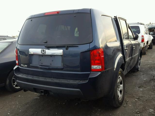 5FNYF3H2XBB023086 - 2011 HONDA PILOT LX BLUE photo 4