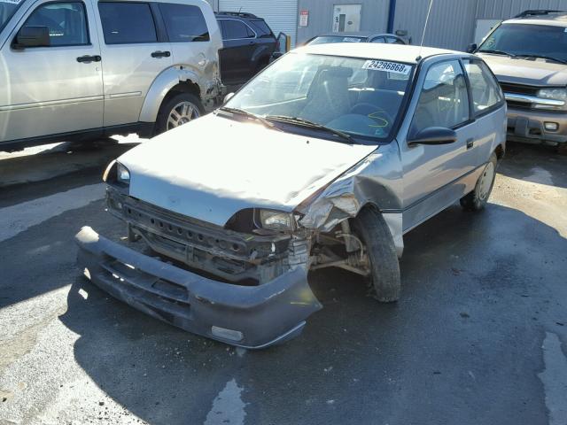 2C1MR2465R6796876 - 1994 GEO METRO GRAY photo 2