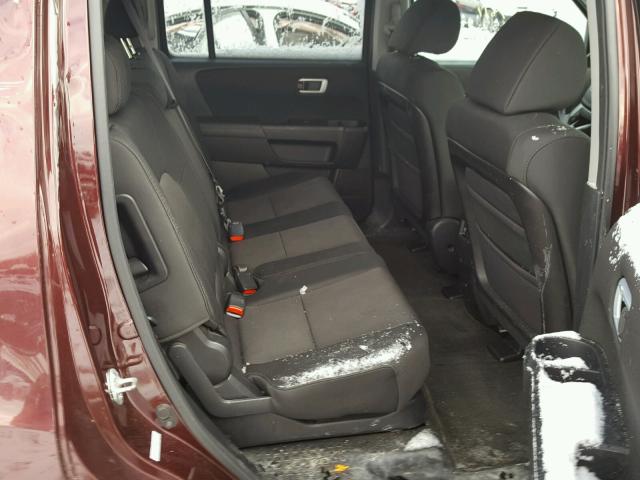 5FNYF4H22BB040521 - 2011 HONDA PILOT LX MAROON photo 6