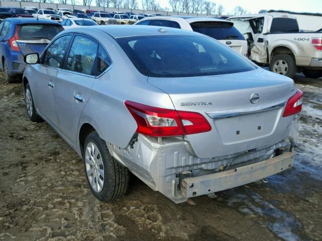 3N1AB7APXGL667662 - 2016 NISSAN SENTRA S SILVER photo 3